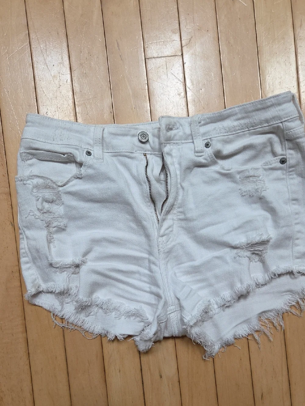 White Distressed Women’s Denim Shorts